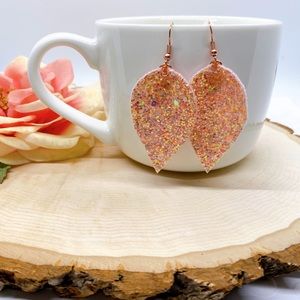 Rose Gold ✨ Glitter Drop Earrings